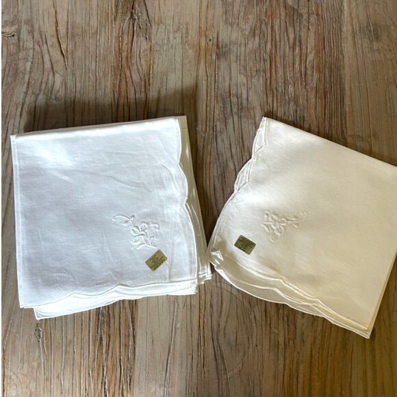 Set of 8 Vintage Embroidered Scalloped Napkins New - Picture 6 of 6